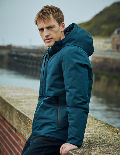 Men’s teal blue WATERPROOF padded jacket - IKKS