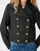 Grijze wollen peacoat voor dames-4
