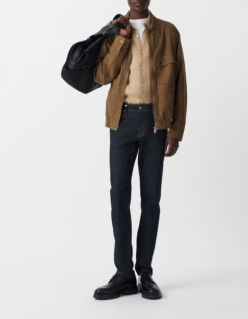 Men&rsquo;s bronze cotton linen army-style jacket - IKKS