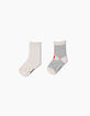 Puderrosa und graue Socken für Babymädchen-2