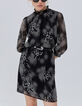 Robe noire imprimé dandy flower écru Femme-1