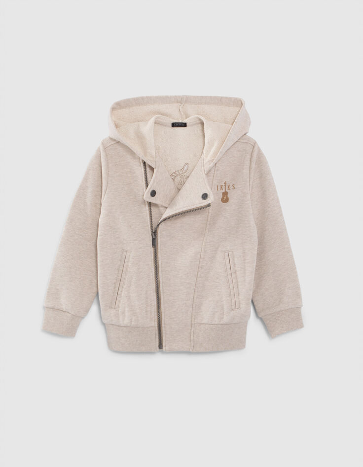 Beige vest in bikerstijl borduursel rug jongens-6