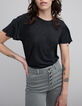 Tee-shirt noir viscose iris&eacute;e Femme-6