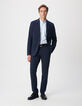 Elegante marine keperstof herenbroek-1