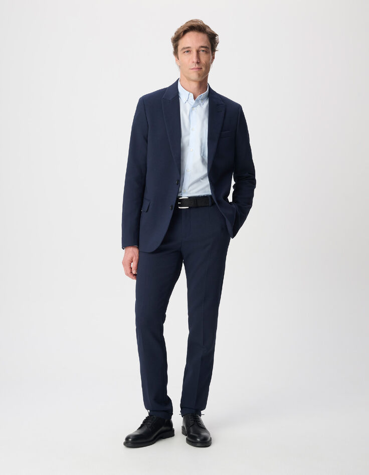 Elegante marine keperstof herenbroek-1