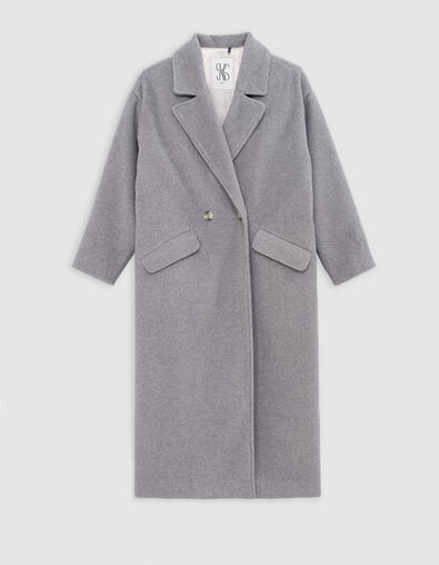 Girl's long grey wool coat - IKKS