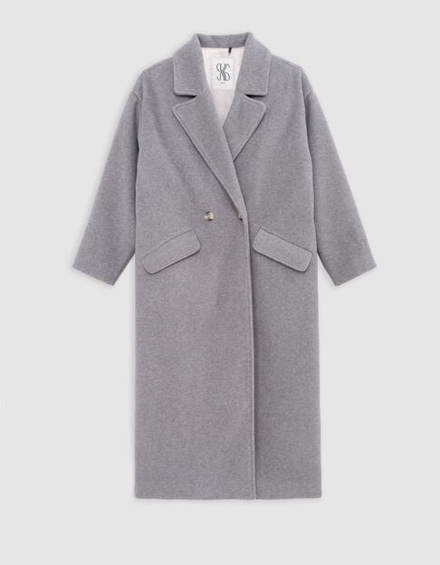 Girl's long grey wool coat Girl's long grey wool coat - IKKS