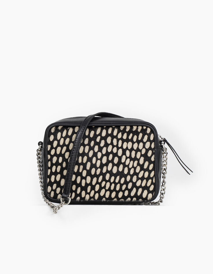 I.Code black fawn print leather bag-1