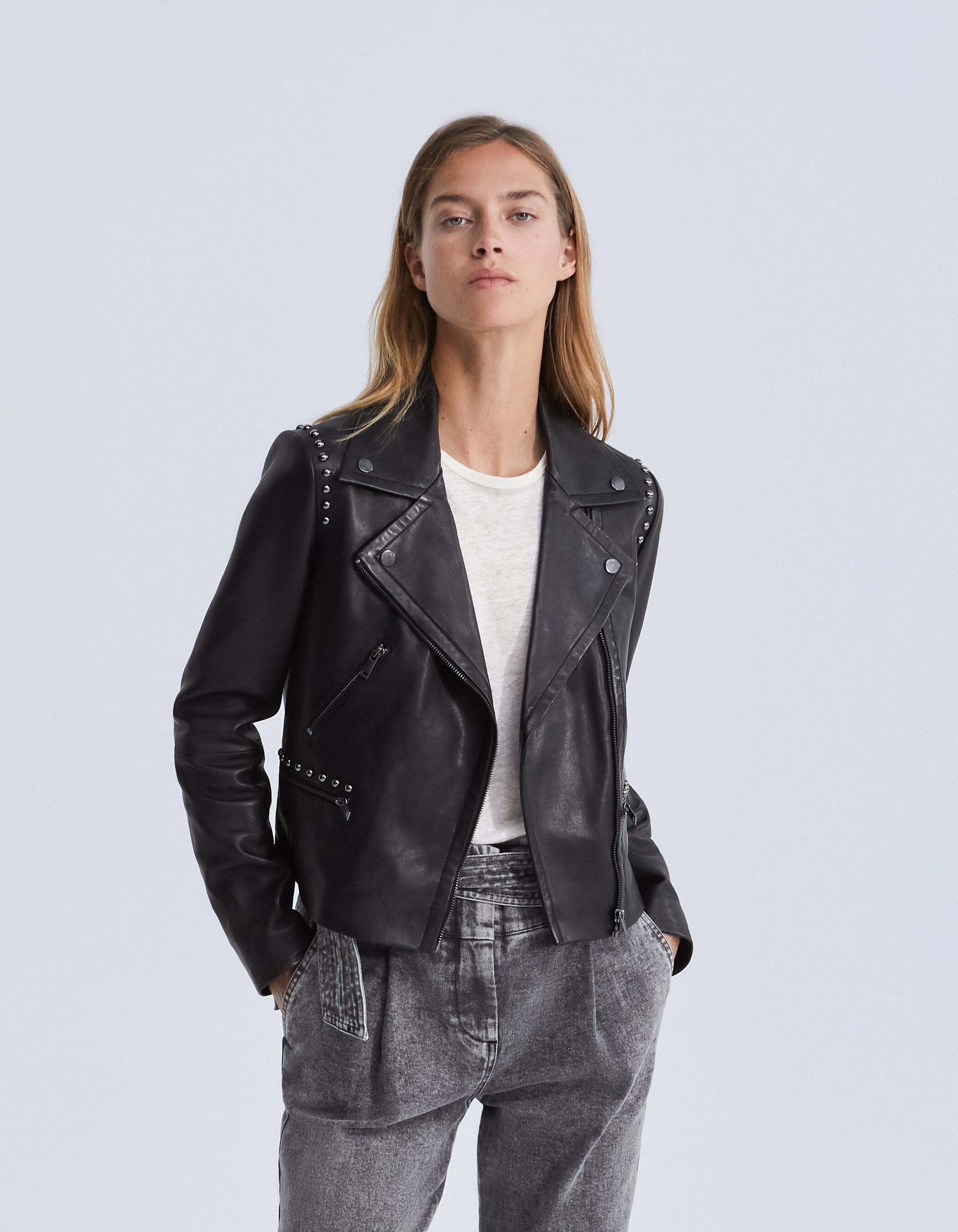 Veste en jean cloutée femme best sale