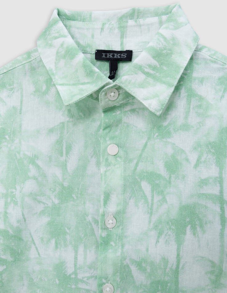 Groen overhemd aquarel-palmboom jongens-5