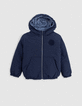 Doudoune réversible nylon effet denim et marine garçon-1