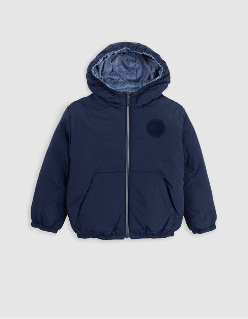 Doudoune réversible nylon effet denim et marine garçon - IKKS