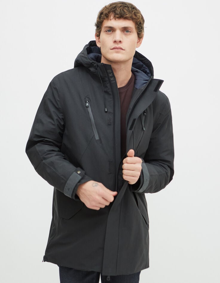 Zwarte parka IKKS x INVENTIVE CITI Heren-2