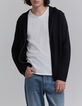 Cardigan noir zipp&eacute; &agrave; capuche 100% cachemire Homme-1
