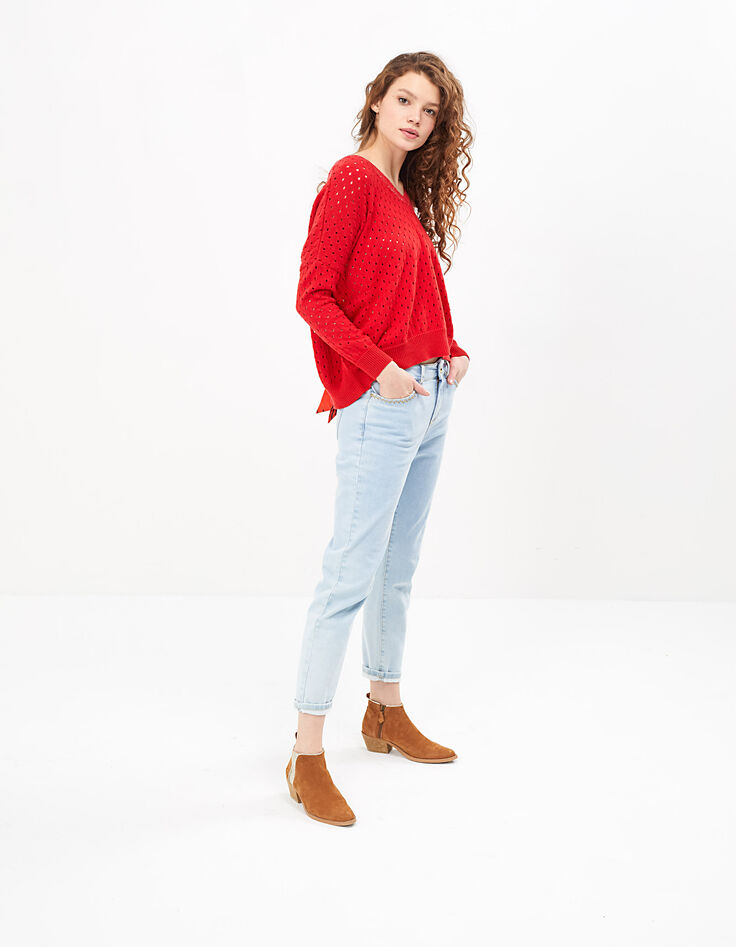 Jersey llama de tricot calado con lazos detrás I.Code-6