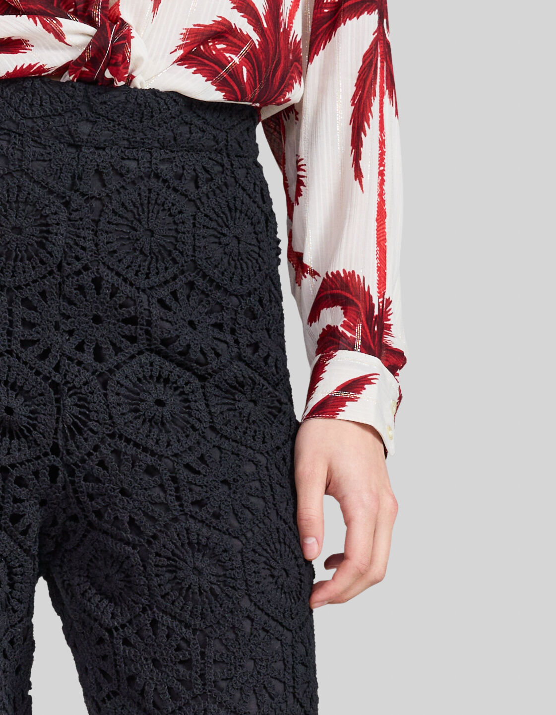 Pantalon crochet noir on sale