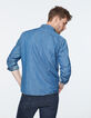 Chemise en jean REGULAR indigo à boutons pressions Homme-4