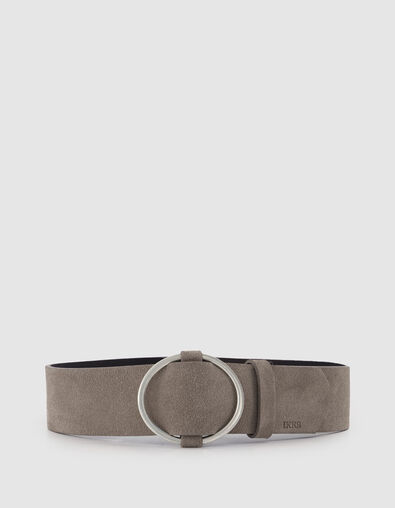 Cintur&oacute;n ajustable Mujer de terciopelo de cuero camel - IKKS