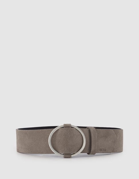 Cintur&oacute;n ajustable Mujer de terciopelo de cuero camel - IKKS