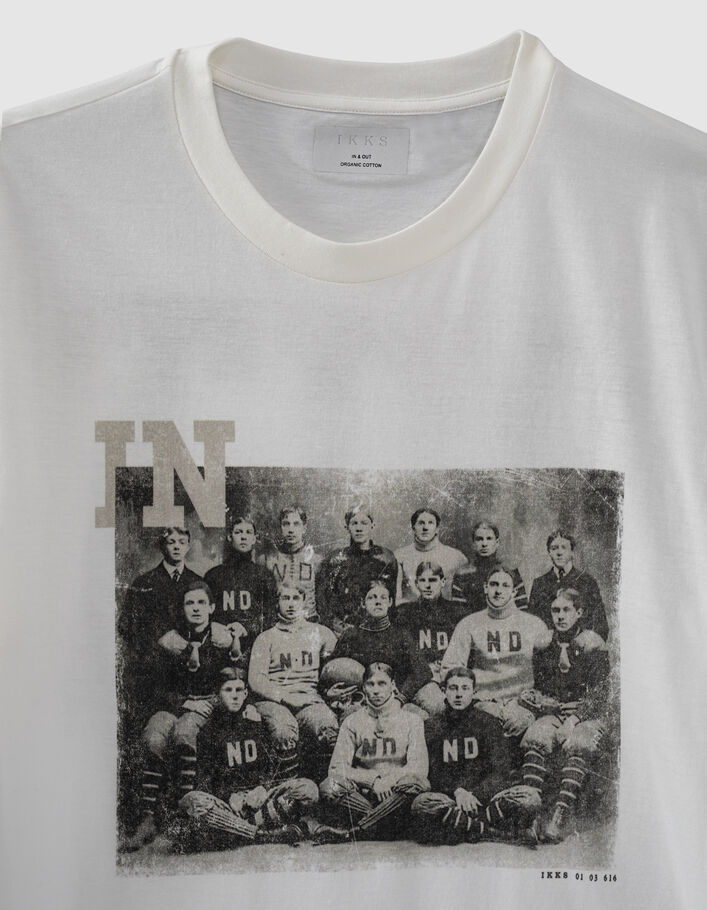 Men's white T-shirt with football players’ image - IKKS