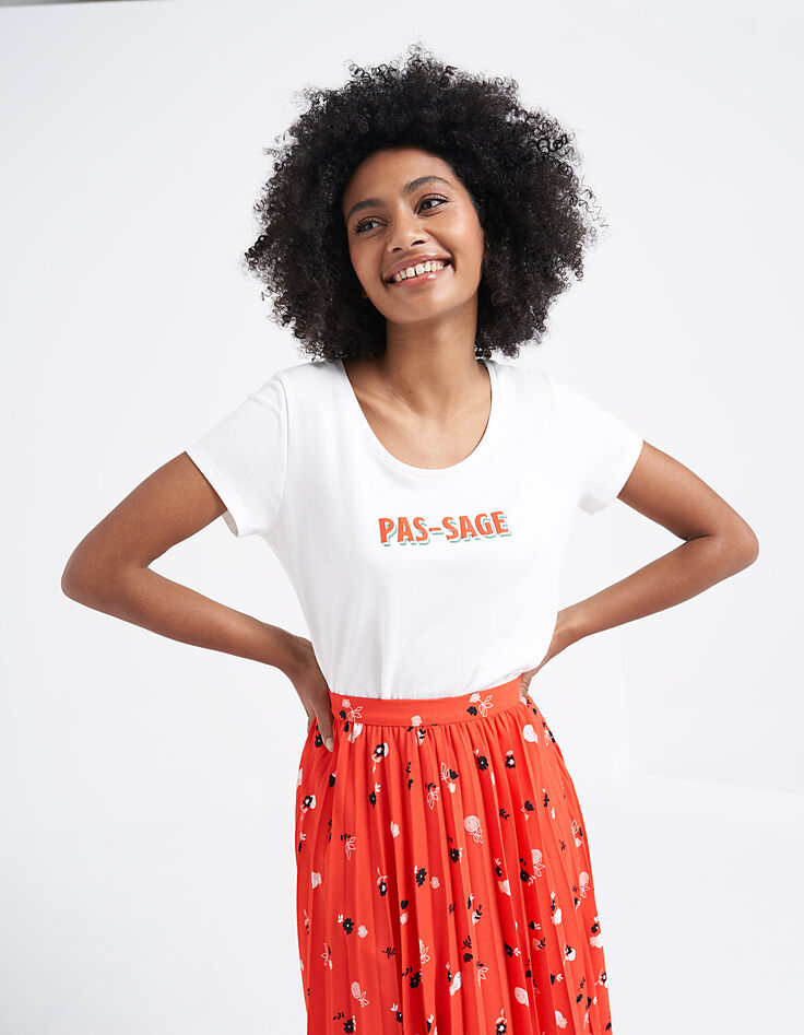 Tee-shirt blanc cassé typo tricolore I.Code-2