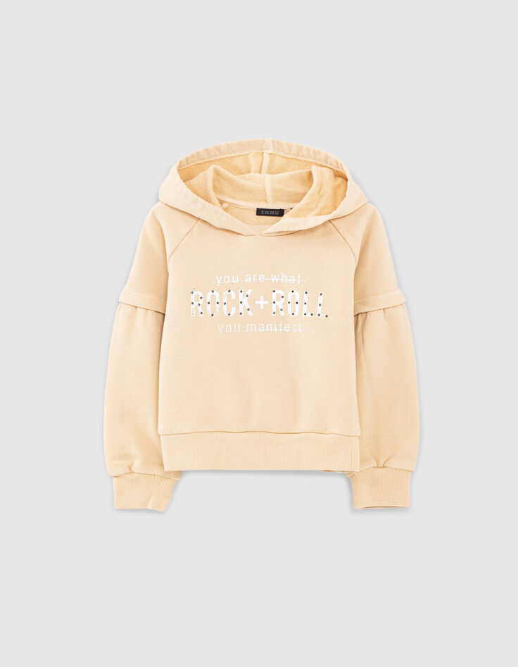 Girls’ wheat slogan hoodie-2