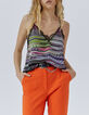 Women’s black lace and print camisole-1