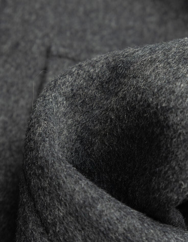 Women’s grey woolcloth box jacket with diamanté buttons-6 Women’s grey woolcloth box jacket with diamanté buttons-6