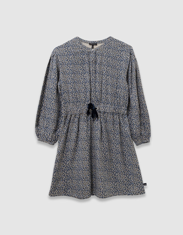 Marine 2-in-1 jurk bloemenprint en vest meisjes-1