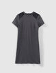 Robe grise faux-uni détails rock Femme-5