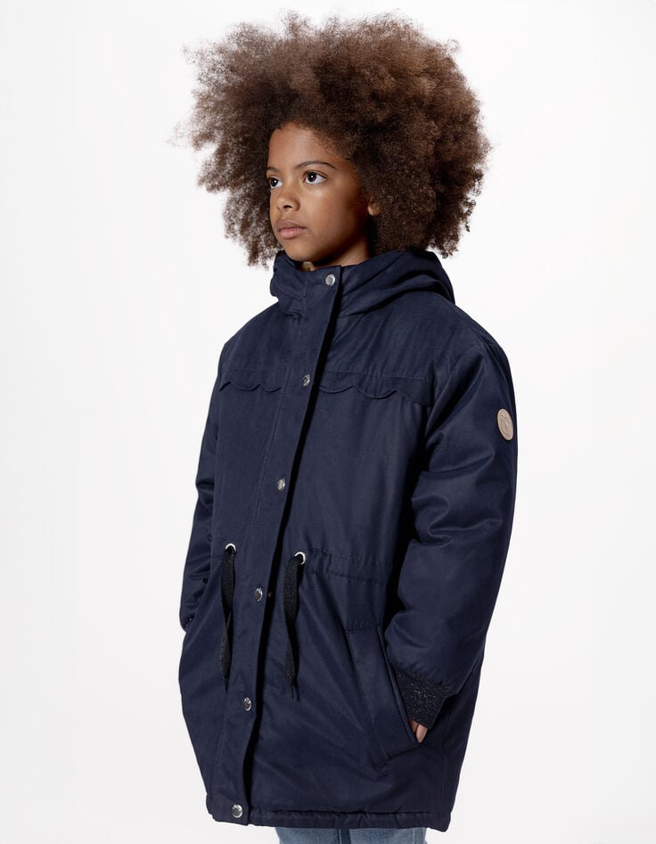 Girls’ 3-in-1 blue reversible padded jacket-5