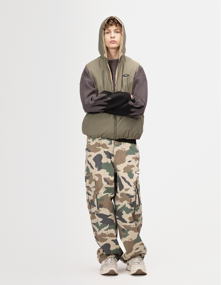 Parka 3-en-1 kaki doudoune réversible garçon-3 Parka 3-en-1 kaki doudoune réversible garçon-3