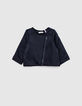 Navy vest laktricot bikerstijl babymeisjes-1