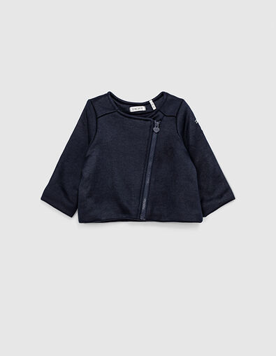 Navy vest laktricot bikerstijl babymeisjes - IKKS