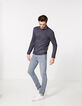 Men's navy mouliné knit sweater-7