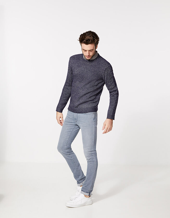 Pull marine tricot mouliné Homme - IKKS