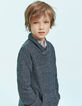 Boys’ emerald high neck knit sweater-1