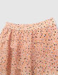 Kurzer Mädchenrock, Blumenprint in Tachismus-Optik, Peach-2