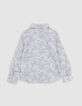 Chemise blanc imprimé minimaliste floral garçon-4