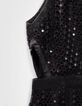 Women’s black lace midi dress with American armholes-8