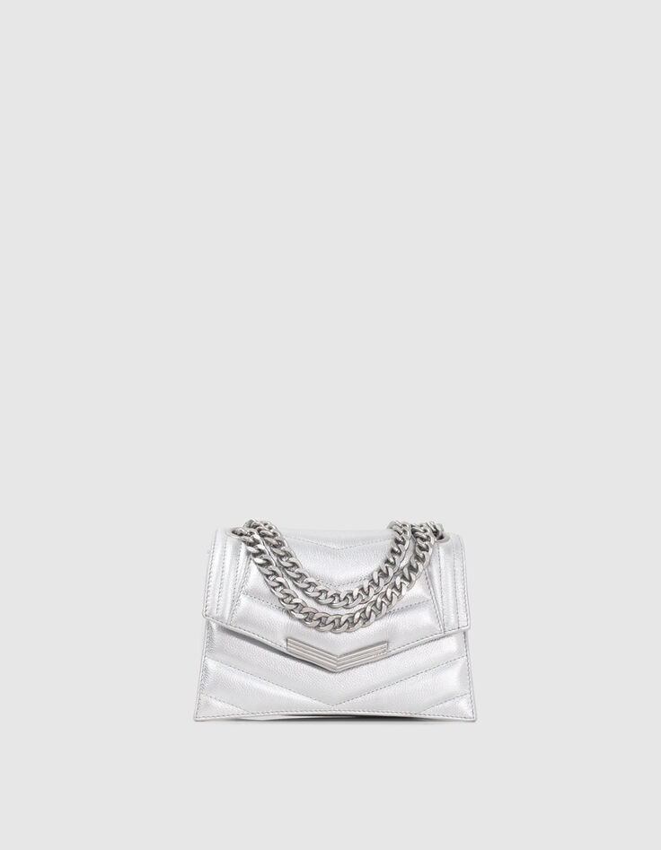 Sac THE 1 glitter argenté cuir métallisé Taille S Femme-3 Sac THE 1 glitter argenté cuir métallisé Taille S Femme-3