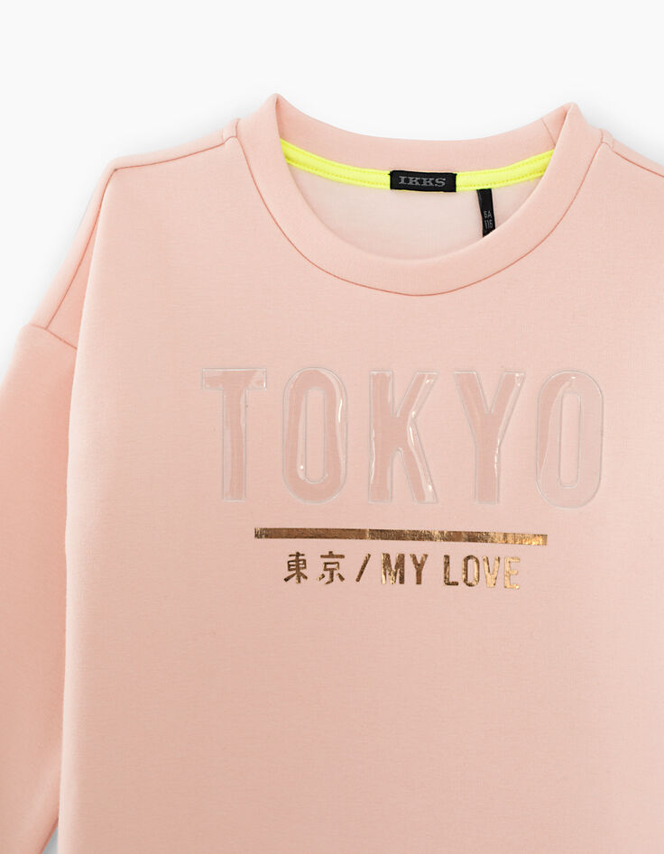 Vestido-sudadera rosa empolvado Tokyo cremallera laterales-4