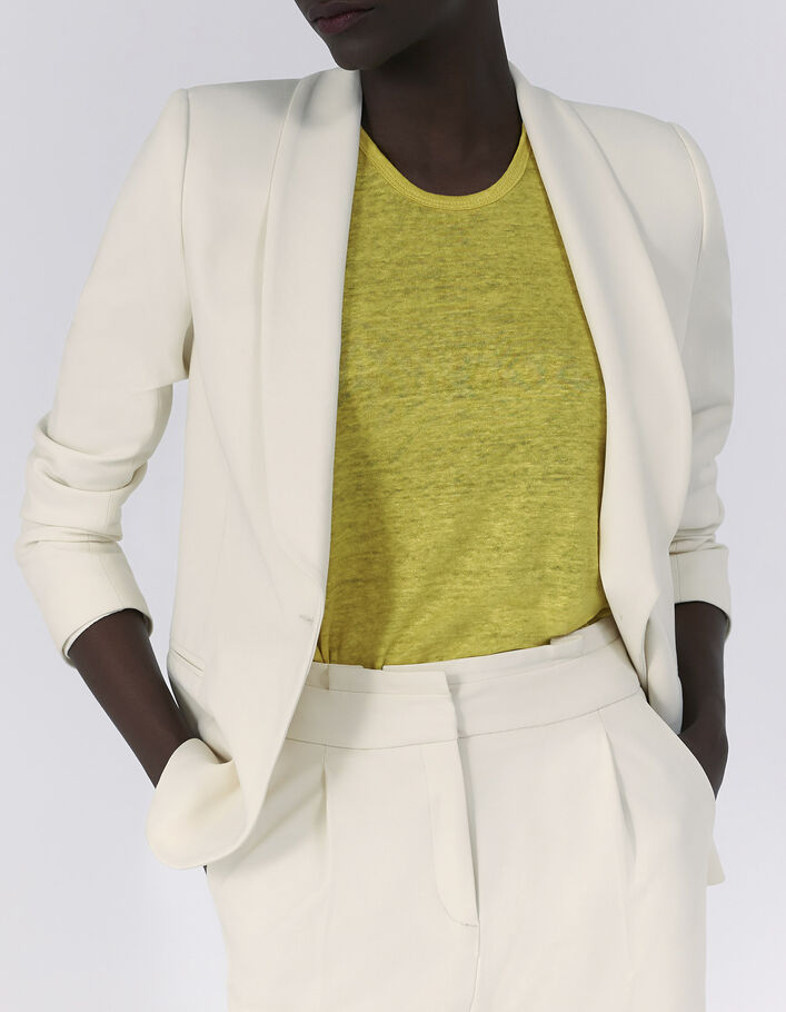 Veste tailleur ?�cru col ch?�le Femme