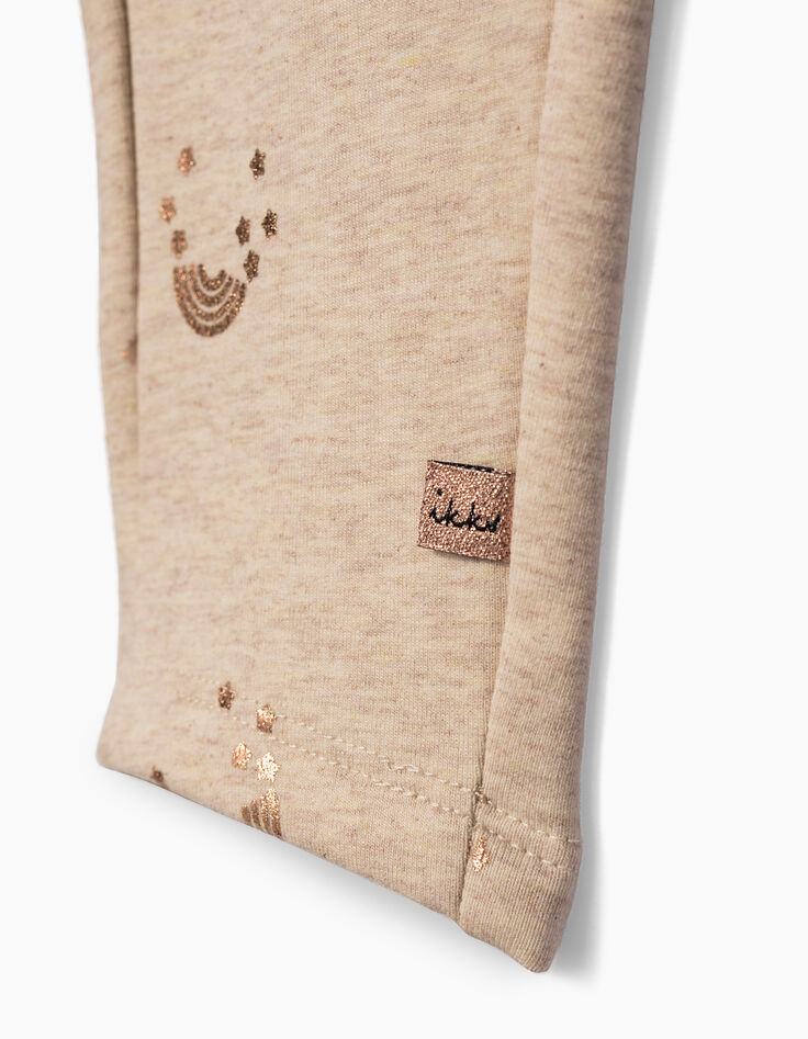 Leggings beige à motifs cuivrés bébé fille-4