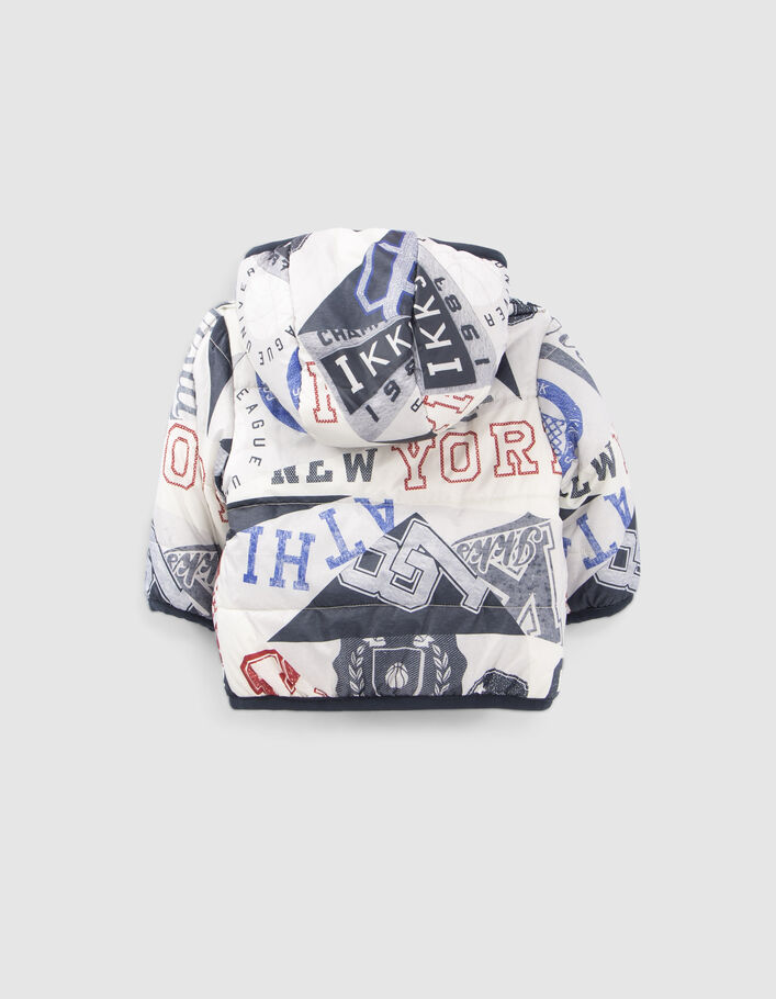 Baby boys’ grey print/red reversible padded jacket-6