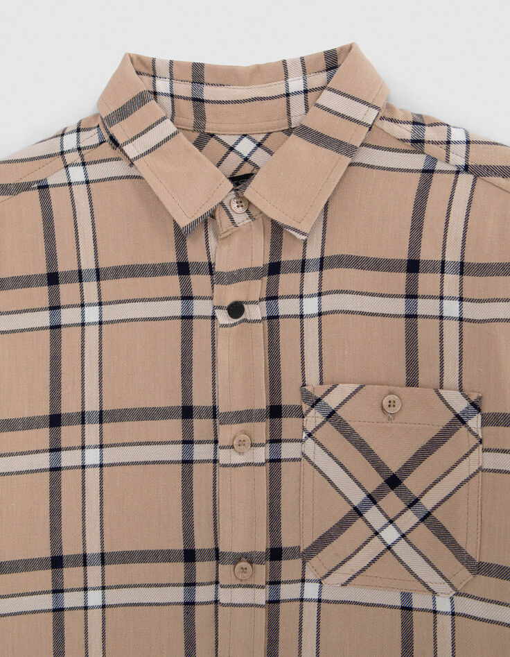 Beige kariertes Hemd für Jungen-3