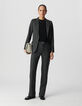 Women's gray striped tennis suit pants-1