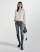 Grijze low waist slim jeans sculpt up-coupe dames-1