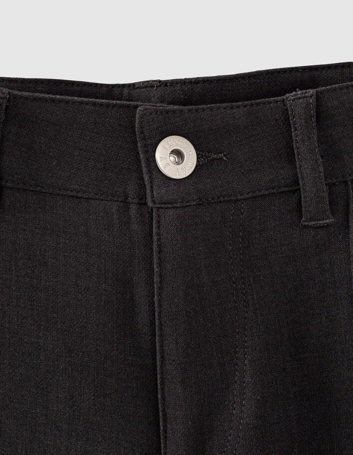 Pantalon flare gris chiné anthracite fille-6