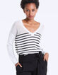 Pull marinière en laine mousseuse femme-2